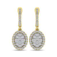 Thumbnail for 14K Yellow Gold 3/4 Ctw Diamond Drop Earrings