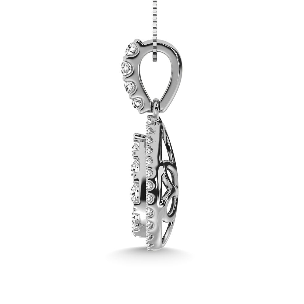 14K White Gold 3/4 Ctw Diamond Fashion Pendant