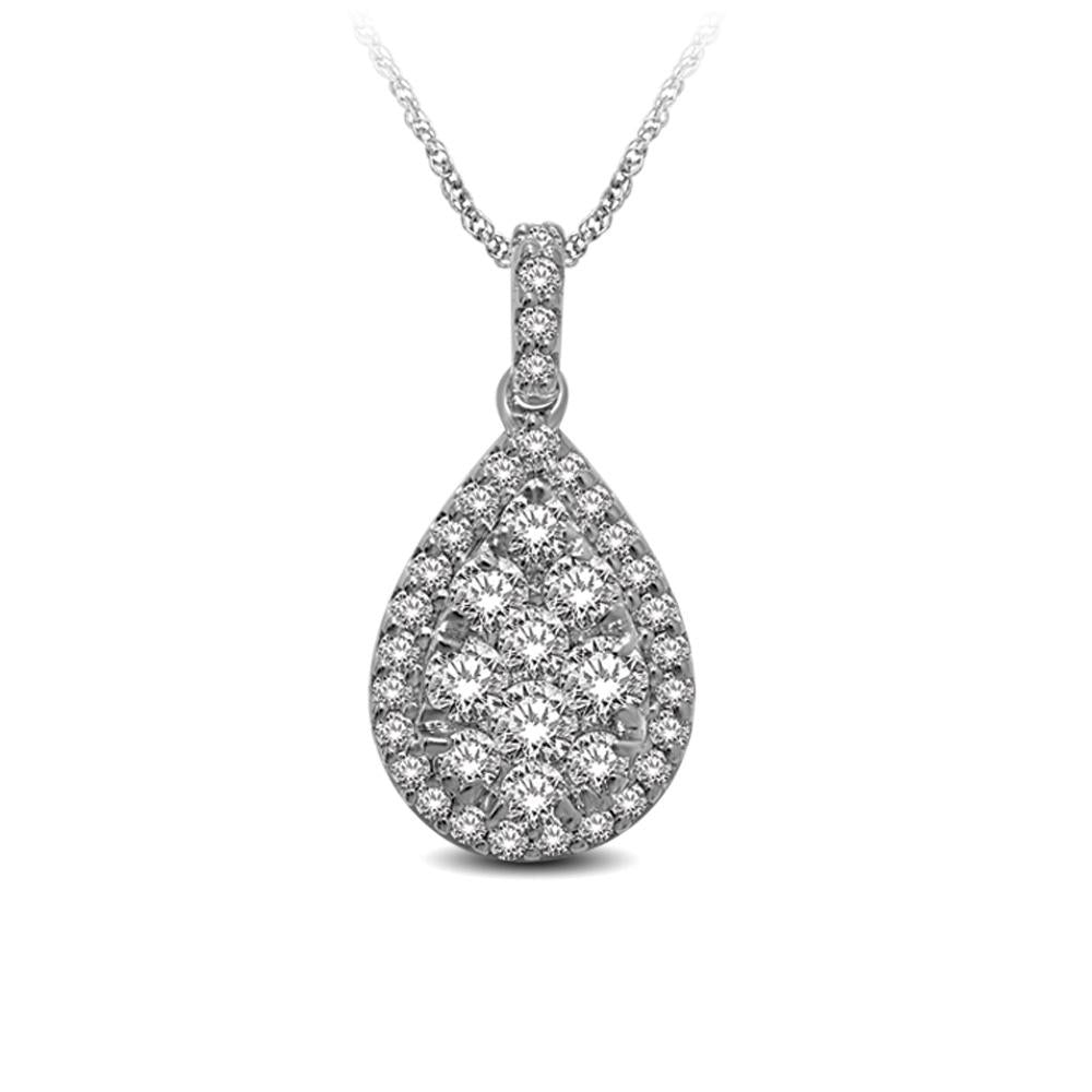 14K White Gold 1 5/8 Ctw Diamond Fashion Pendant