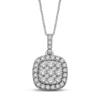 Thumbnail for 14K White Gold 1 1/4 Ctw Invisible Diamond Fashion Pendant
