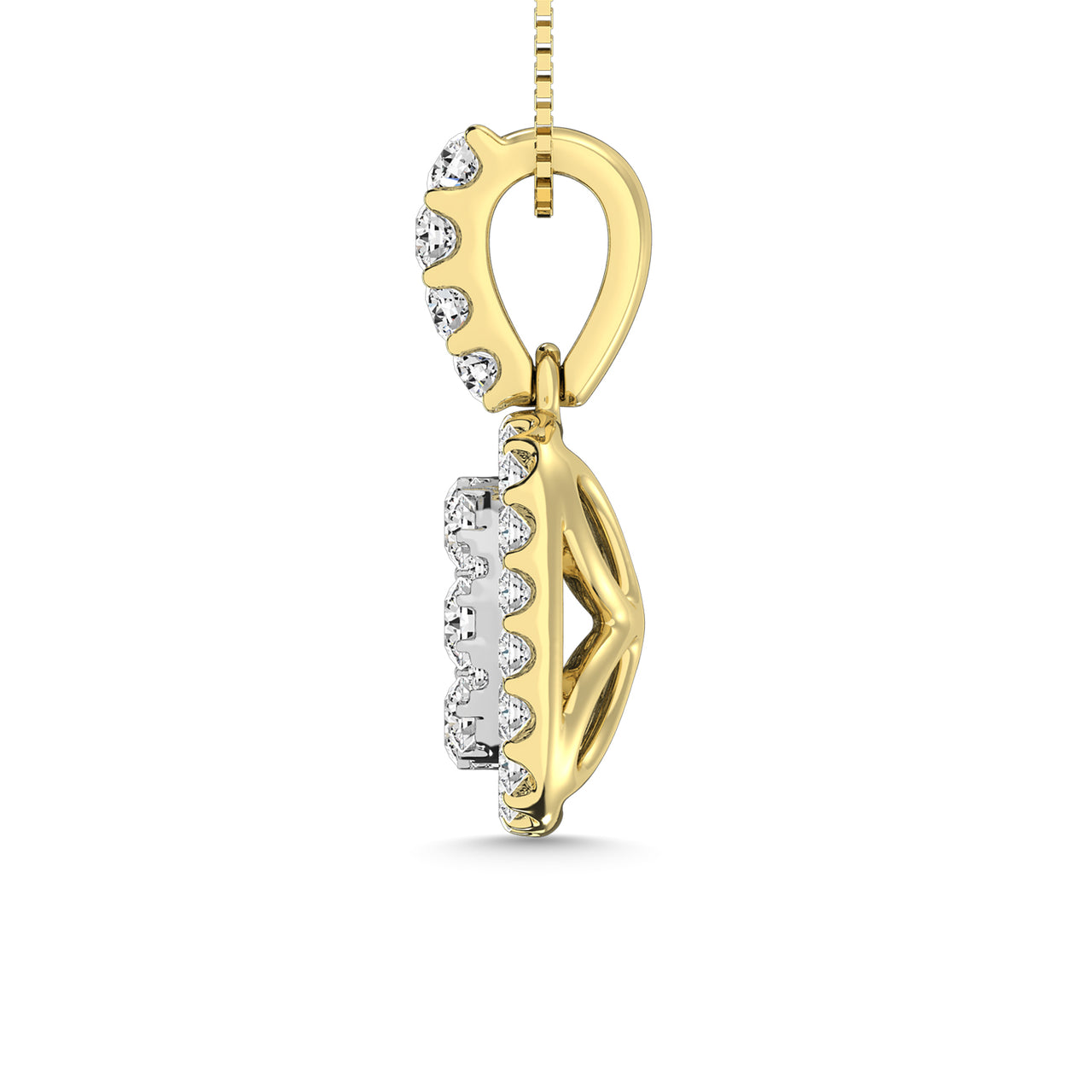 14K White Gold 1 1/4 Ctw Invisible Diamond Fashion Pendant