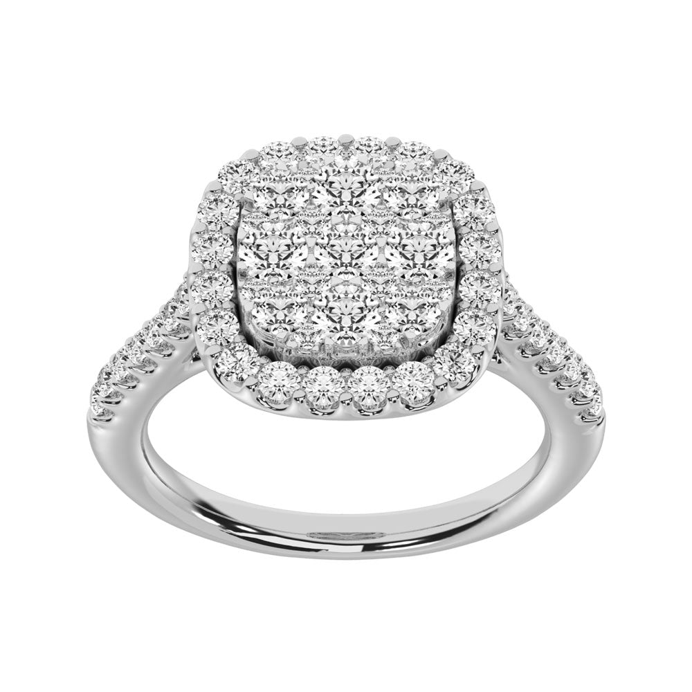 14K White Gold 9/1 Ctw Diamond Fashion Ring