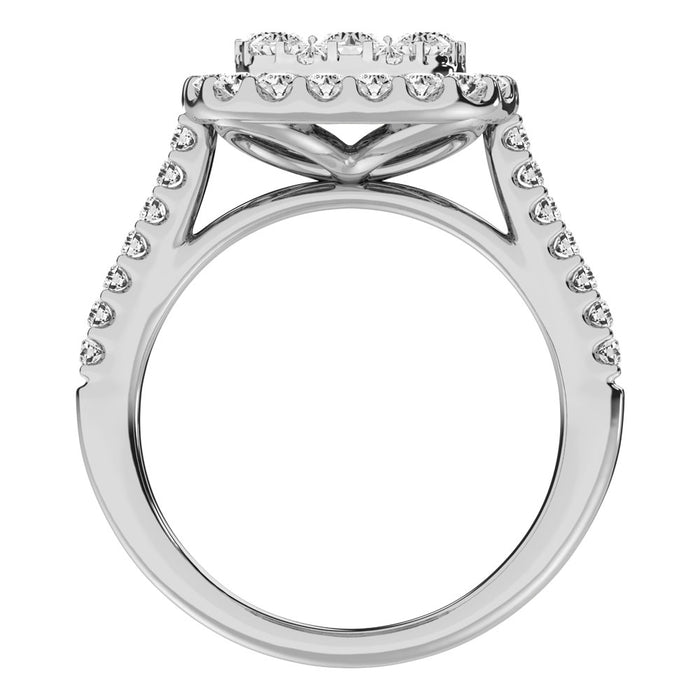14K White Gold 9/1 Ctw Diamond Fashion Ring
