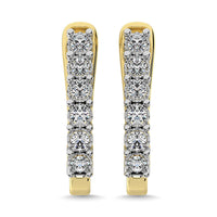 Thumbnail for Diamond 1/5 Ct.Tw. Hoop Earrings in 10K Yellow Gold