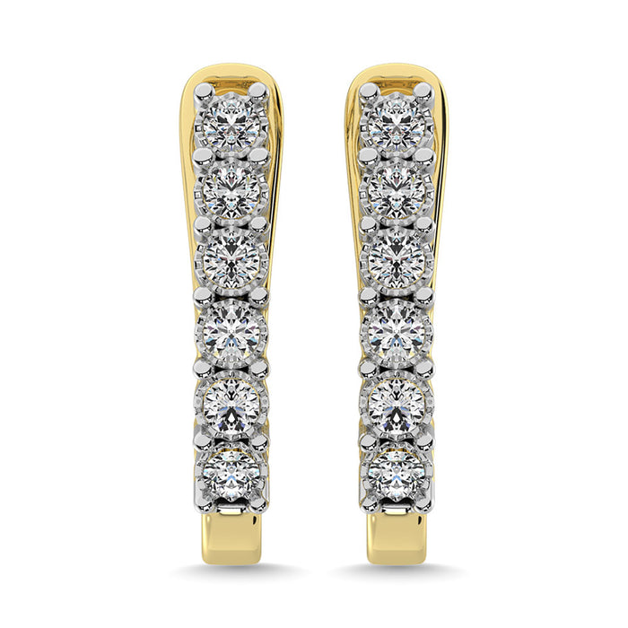 Diamond 1/5 Ct.Tw. Hoop Earrings in 10K Yellow Gold