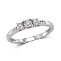 Thumbnail for 10K White Gold 1/4 Ct.Tw.Diamond Three Stone Ring