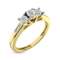 Thumbnail for 10K Yellow Gold 1/4 Ct.Tw.Diamond Three Stone Ring