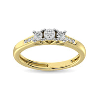 Thumbnail for 10K Yellow Gold 1/4 Ct.Tw.Diamond Three Stone Ring