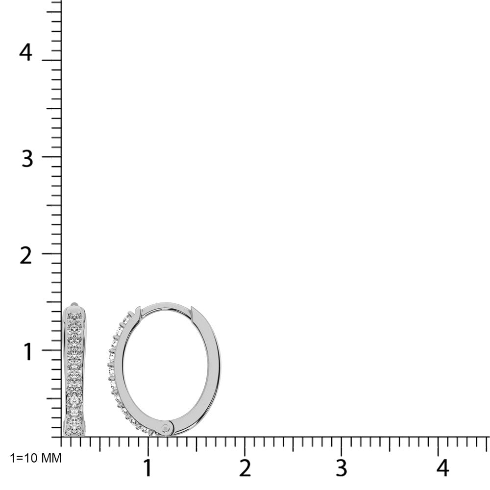 Diamond 3/8 Ct.Tw. Hoop Earrings in 10K White Gold