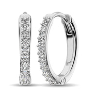 Thumbnail for Diamond 1/10 Ct.Tw. Hoop Earrings in 10K White Gold