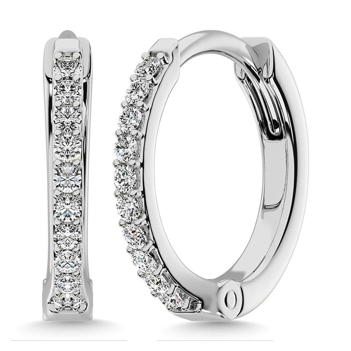 Diamond 1/5 Ct.Tw. Hoop Earrings in 10K White Gold