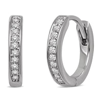 Thumbnail for 10K White Gold 2/5 Ctw Diamond Hoop Earrrings