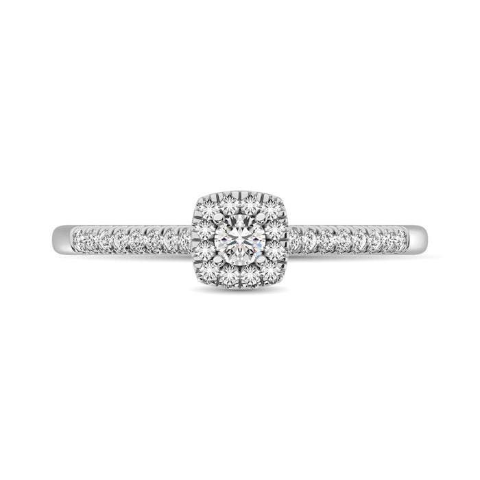 14K White Gold 1/4 Ctw Diamond Engagement Ring
