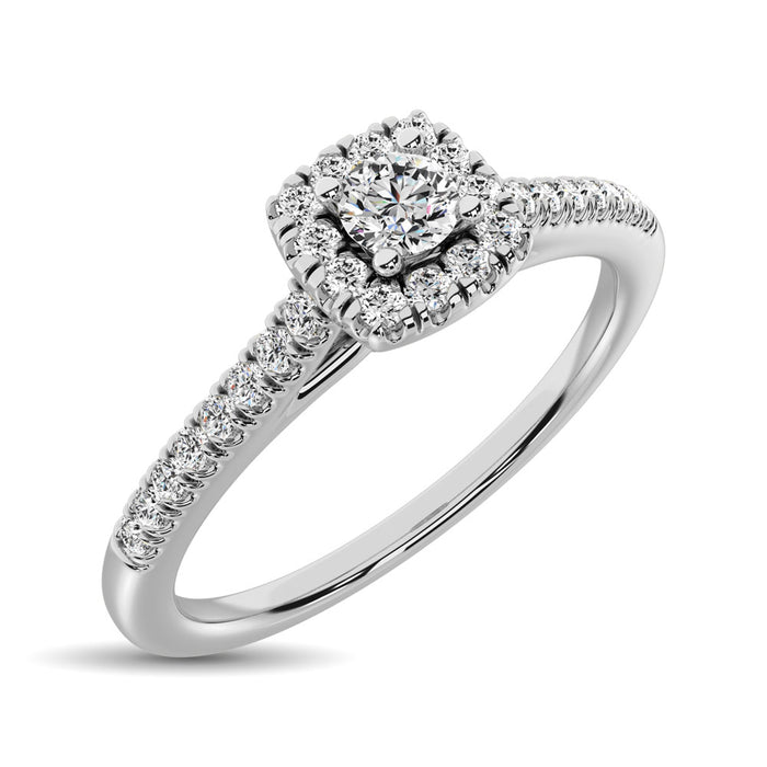 14K White Gold 1/4 Ctw Diamond Engagement Ring