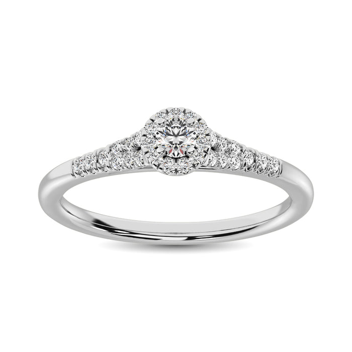 10K White Gold 1/4 Ctw Diamond Engagement Ring