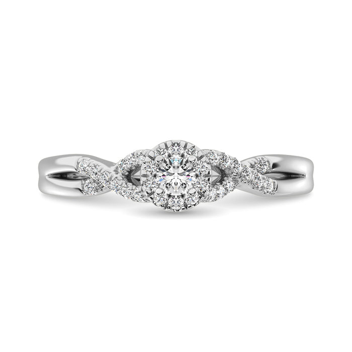 Diamond 1/4 ct tw Round Cut Engagement Ring  in 10K White Gold