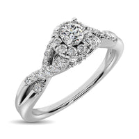 Thumbnail for Diamond 1/4 ct tw Round Cut Engagement Ring  in 10K White Gold