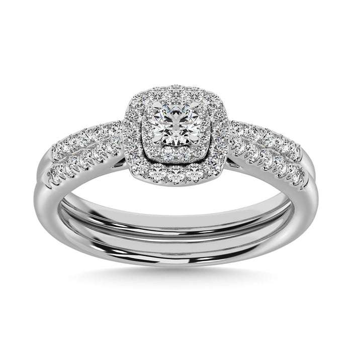 10K White Gold 2/5 Ctw Diamond Bridal Ring