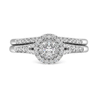 Thumbnail for Diamond 3/8.Ct.Tw. Double Halo Bridal Ring in 10K White Gold