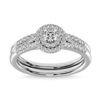 Thumbnail for Diamond 3/8.Ct.Tw. Double Halo Bridal Ring in 10K White Gold
