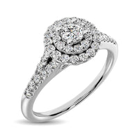 Thumbnail for Diamond 1/3 ct tw Round-cut Engagement Ring in 10K White Gold