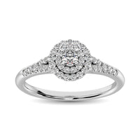 Thumbnail for Diamond 1/3.Ct.Tw. Double Halo Engagement Ring in 10K White Gold