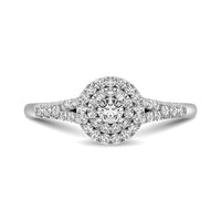 Thumbnail for Diamond 1/3.Ct.Tw. Double Halo Engagement Ring in 10K White Gold