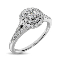 Thumbnail for Diamond 1/3.Ct.Tw. Double Halo Engagement Ring in 10K White Gold