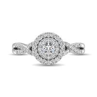 Thumbnail for 14K White Gold 1/2 Ctw Diamond Split Shank Engagement Ring
