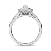 Thumbnail for 14K White Gold 1/2 Ctw Diamond Split Shank Engagement Ring