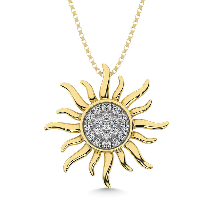 Diamond 1/10 Ct.Tw. Sun Pendant in 10K Yellow Gold