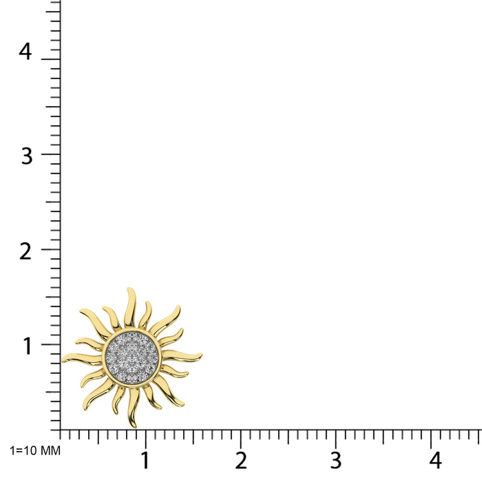 Diamond 1/10 Ct.Tw. Sun Pendant in 10K Yellow Gold