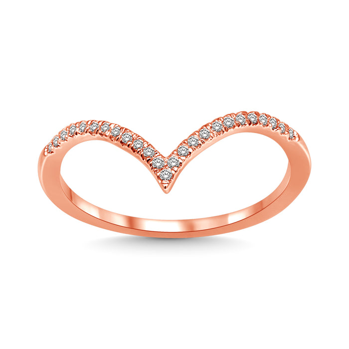 Diamond 1/8 Ct.Tw. Chevron Band in 10K Rose Gold