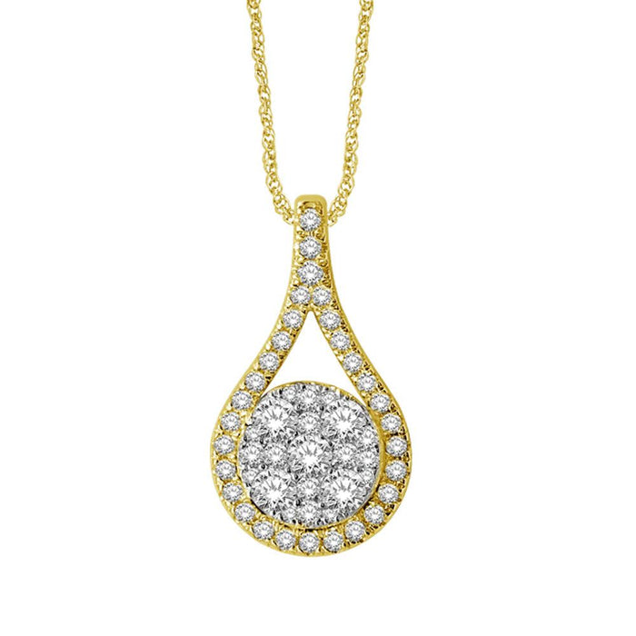 14K Yellow Gold 3/4 Ctw Diamond Fashion Pendant