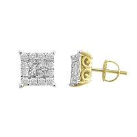 Thumbnail for LADIES EARRINGS 1 CT ROUND/PRINCESS DIAMOND 14K YELLOW GOLD