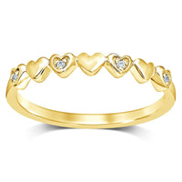 Thumbnail for 14K Yellow Gold Diamond Accent Little Heart Stackable Band