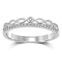 Thumbnail for 14K White Gold 1/10 Ct.Tw.Diamond Stackable Band