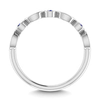 Thumbnail for Diamond 1/8 Ct.Tw. And Blue Sapphire Stack Band in 10K White Gold