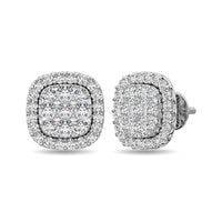 Thumbnail for Diamond 5/8 Ct.Tw. Cluster Stud Earrings in 14K White Gold