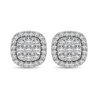 Thumbnail for Diamond 5/8 Ct.Tw. Cluster Stud Earrings in 14K White Gold