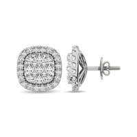 Thumbnail for Diamond 5/8 Ct.Tw. Cluster Stud Earrings in 14K White Gold