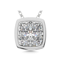 Thumbnail for 14K White Gold 1/6 Ctw Diamond Square Flower Pendant