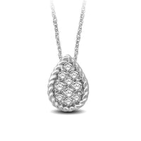 Thumbnail for 14K White Gold 1/6 Ctw Diamond Pear Flower Pendant