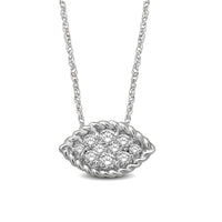 Thumbnail for 14K White Gold 1/6 Ctw Diamond Marquise Flower Pendant