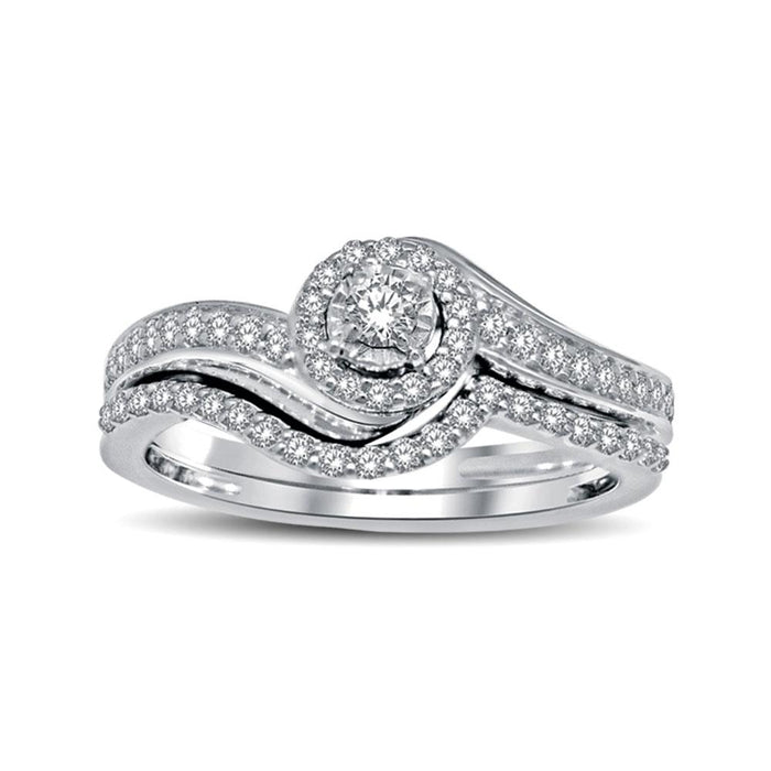 10K White Gold 2/5 Ctw Diamond Bridal Ring