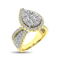 Thumbnail for Diamond 1 Ct.Tw. Pear Shape Two Tone Engagement Ring
