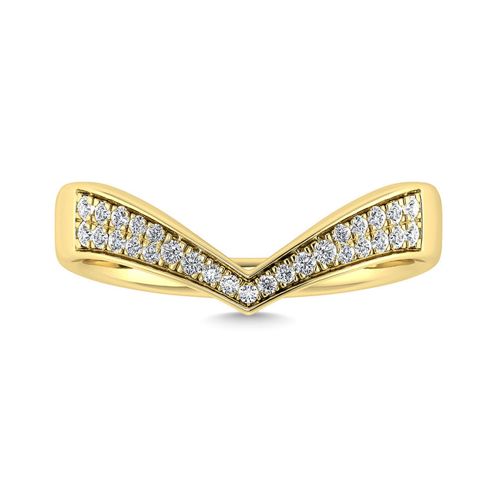 Diamond 1/6 Ct.Tw. Chevron Band in 14K Yellow Gold