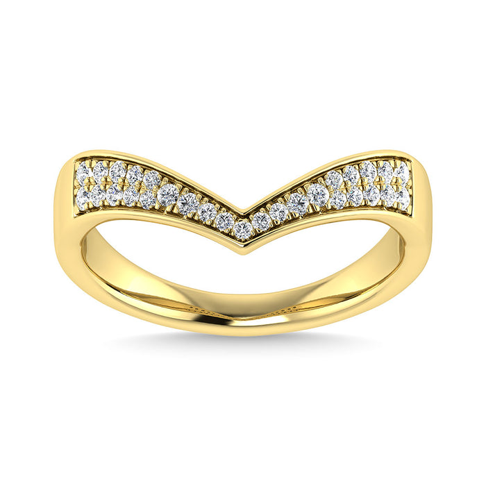 Diamond 1/6 Ct.Tw. Chevron Band in 14K Yellow Gold