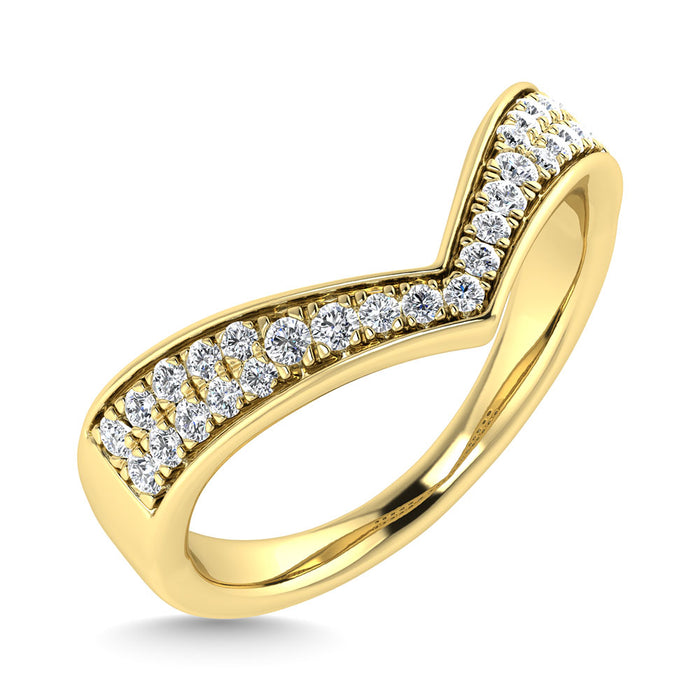 Diamond 1/6 Ct.Tw. Chevron Band in 14K Yellow Gold