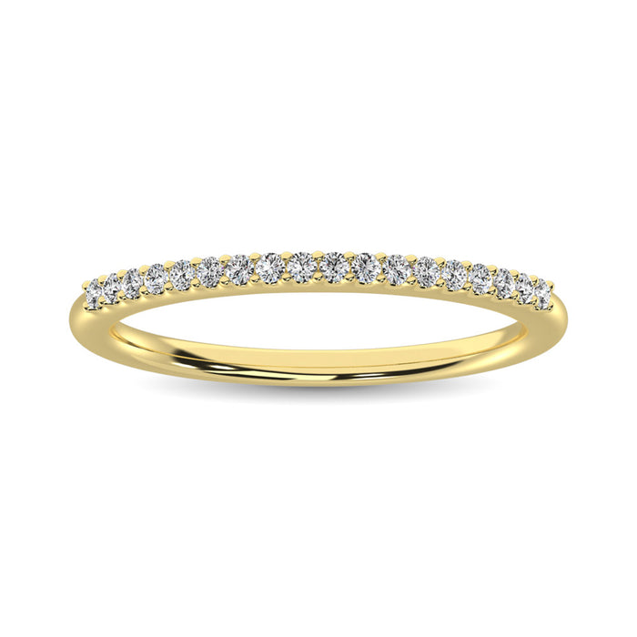 10K Yellow Gold 1/10 Ctw Diamond Wedding Ring